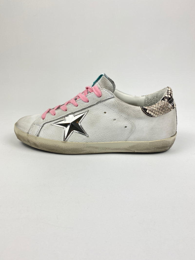 GOLDEN GOOSE - SUPERSTAR WHITE NABUK 3D STAR - Sz 39