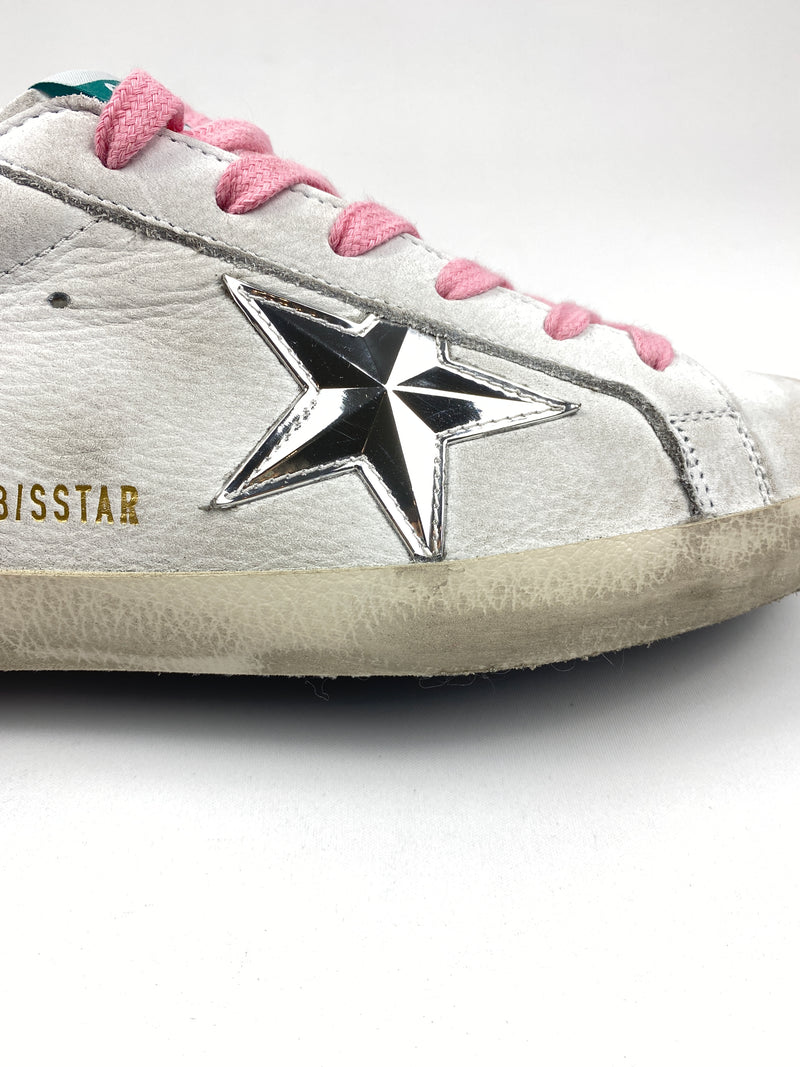 GOLDEN GOOSE - SUPERSTAR WHITE NABUK 3D STAR - Sz 39