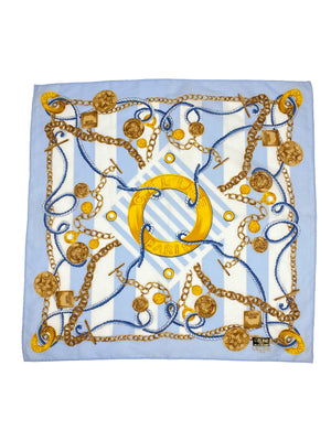 CELINE - CHAIN & MEDALLION COTTON NECKERCHIEF - VINTAGE