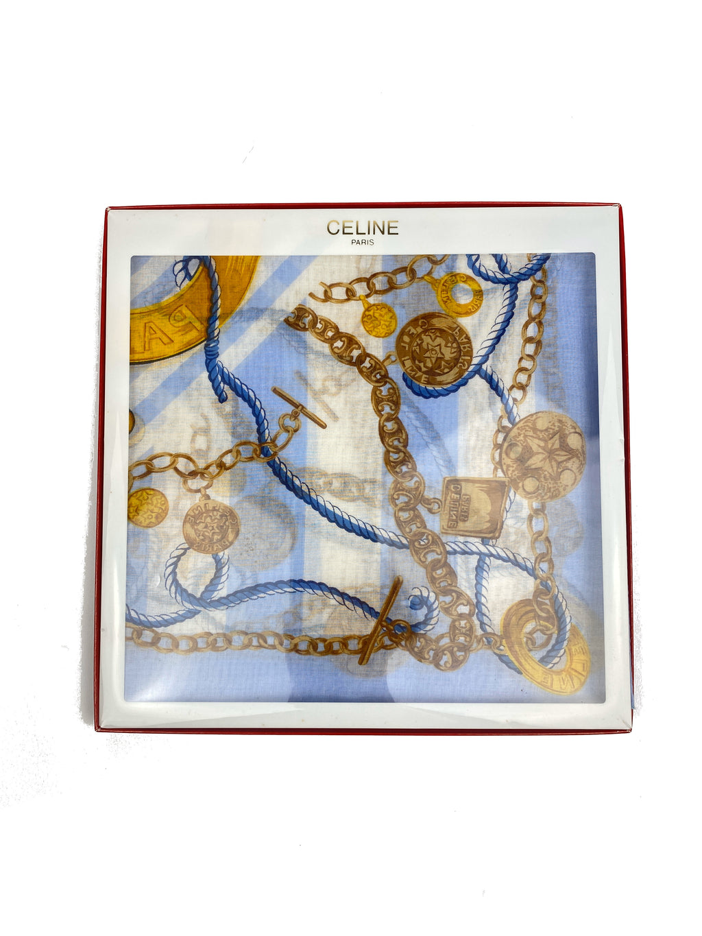 CELINE - CHAIN & MEDALLION COTTON NECKERCHIEF - VINTAGE