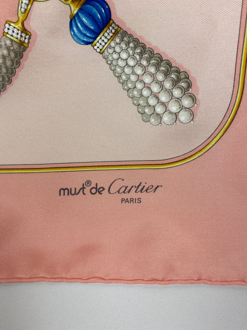 CARTIER - MUST DE CARTIER JEWELLERY PRINT SILK SCARF