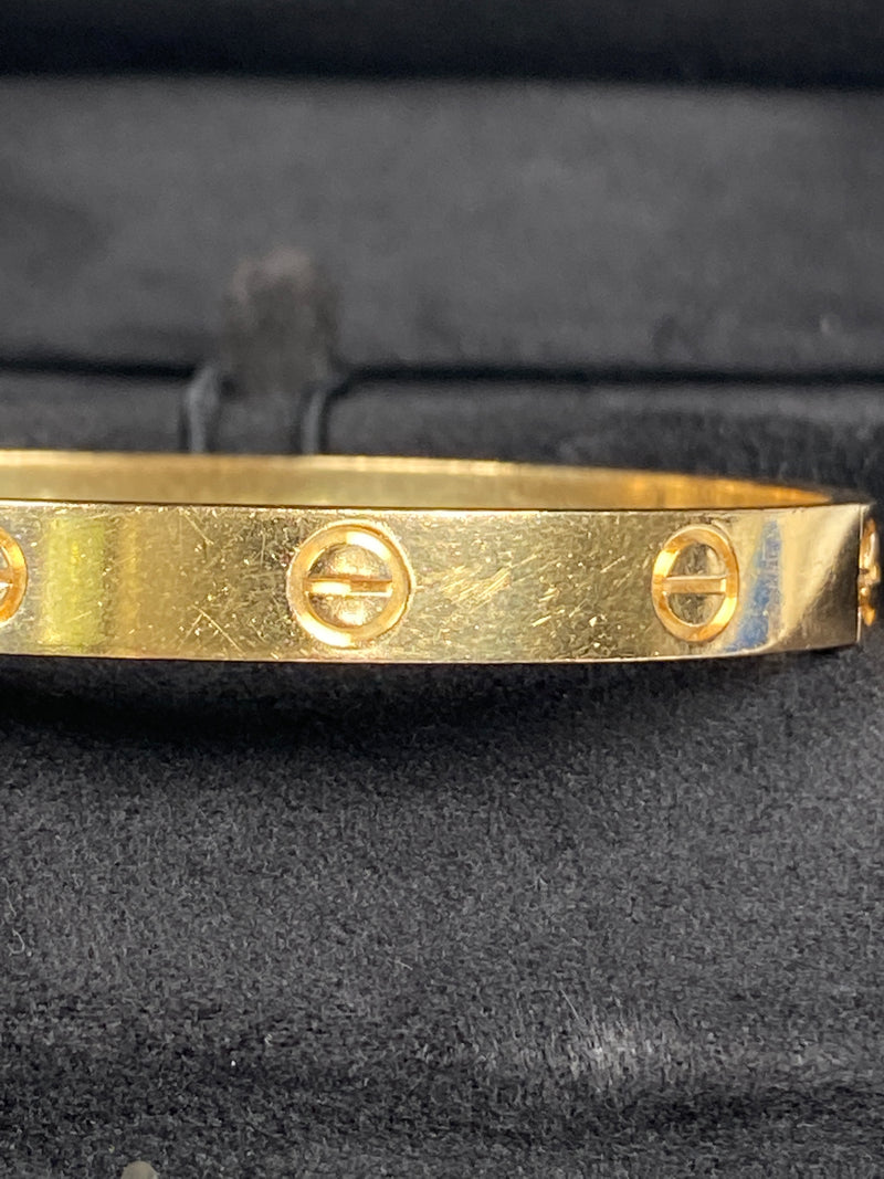 CARTIER - LOVE BRACELET IN 18K YELLOW GOLD - SZ 17