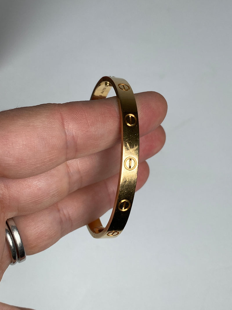 CARTIER - LOVE BRACELET IN 18K YELLOW GOLD - SZ 17