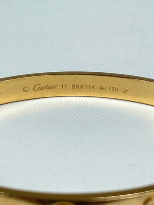 CARTIER - LOVE BRACELET IN 18K YELLOW GOLD - SZ 17