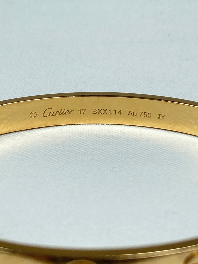 CARTIER - LOVE BRACELET IN 18K YELLOW GOLD - SZ 17