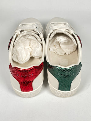 GUCCI - WEB CRYSTAL MOUTH ACE SNEAKERS - SIZE 38