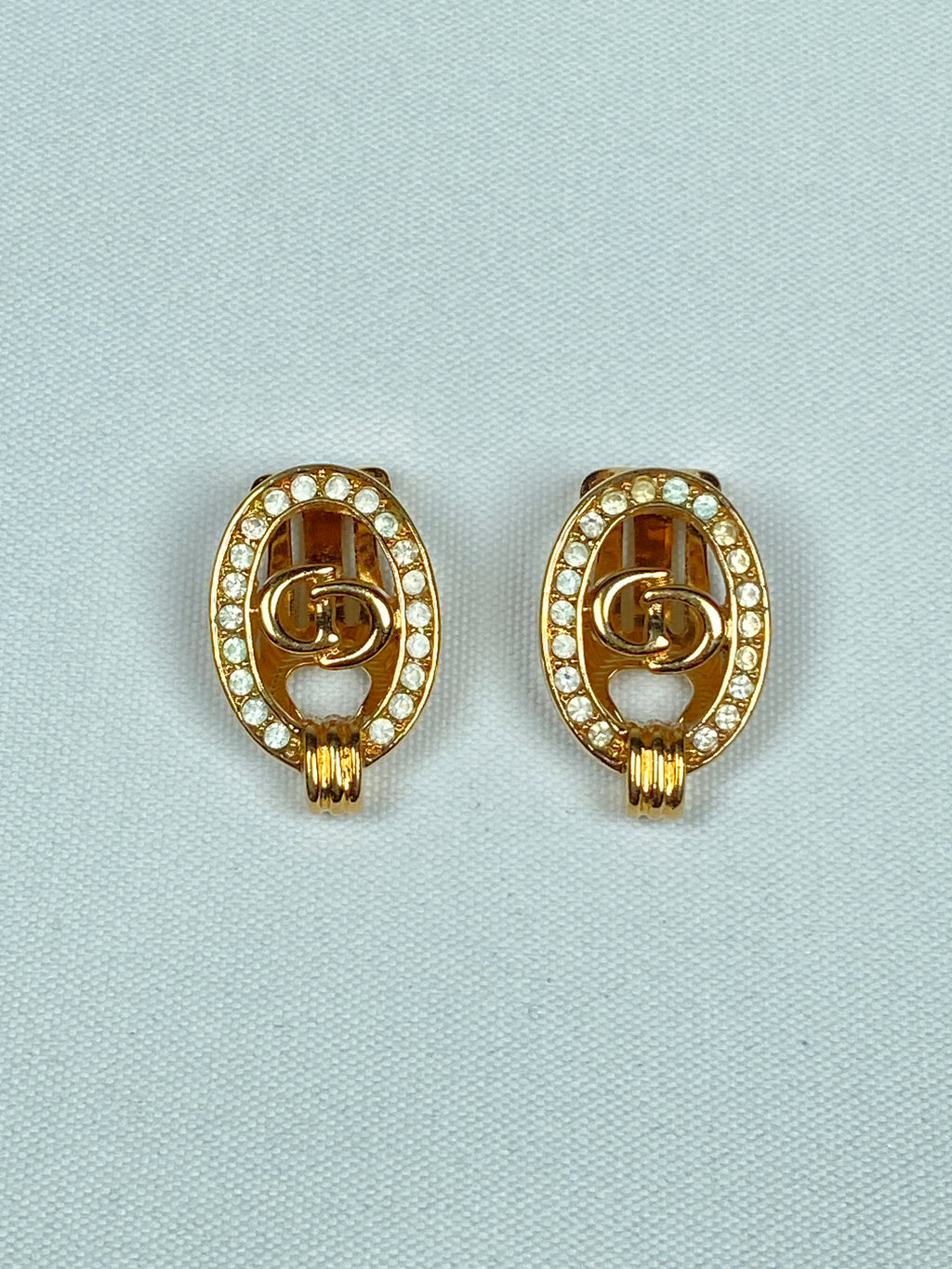 CHRISTIAN DIOR - VINTAGE CD LOGO EARRINGS
