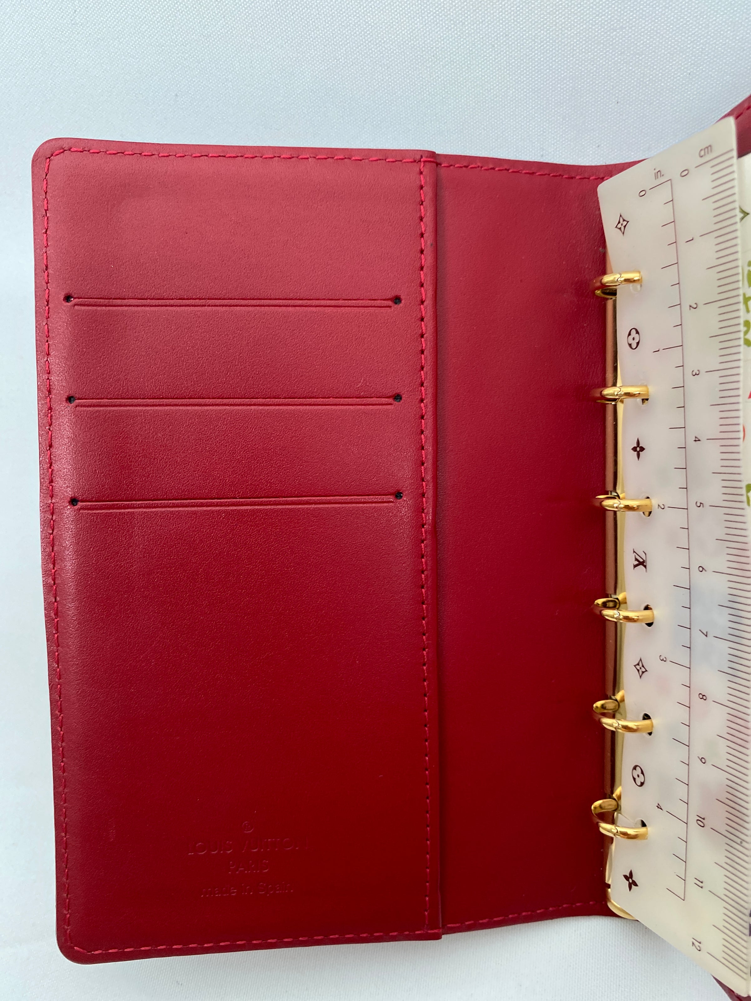 Authentic Louis Vuitton Vernis Red Agenda PM notebook