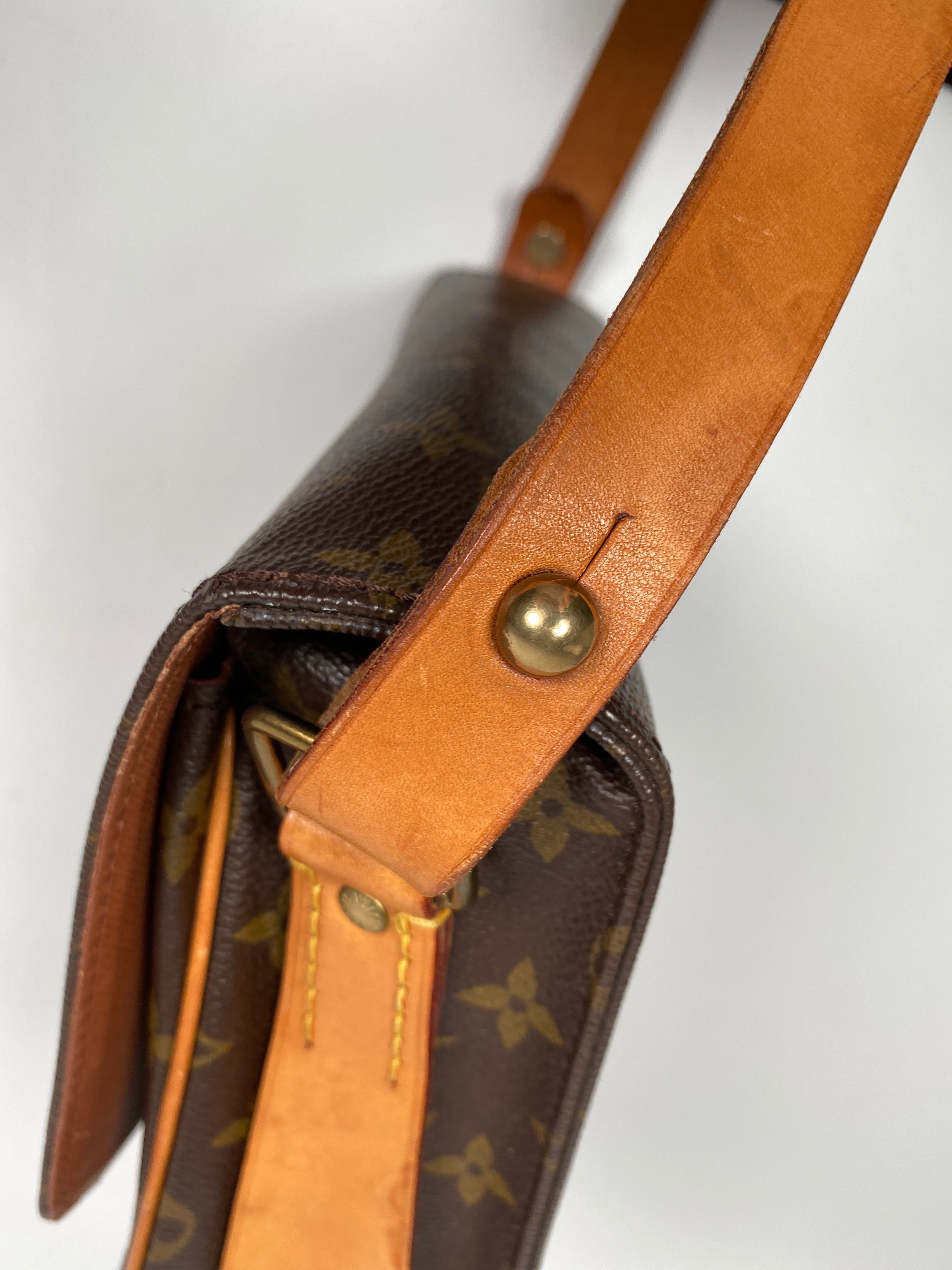 Cartouchiere Monogram Leather Cross Body Bag