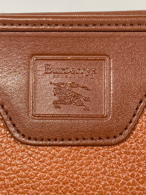 BURBERRY - TAN LEATHER NOVACHECK LINED CLUTCH