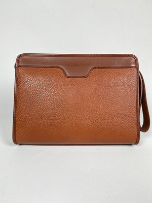 BURBERRY - TAN LEATHER NOVACHECK LINED CLUTCH