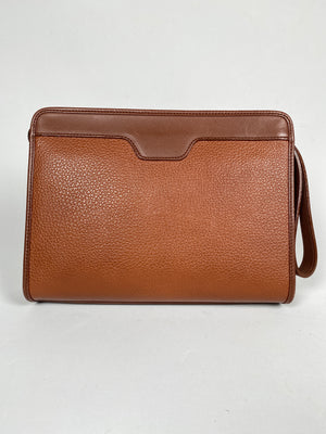 BURBERRY - TAN LEATHER NOVACHECK LINED CLUTCH