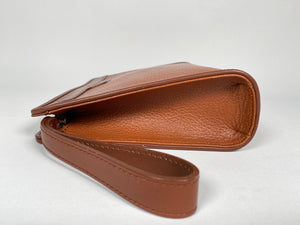 BURBERRY - TAN LEATHER NOVACHECK LINED CLUTCH