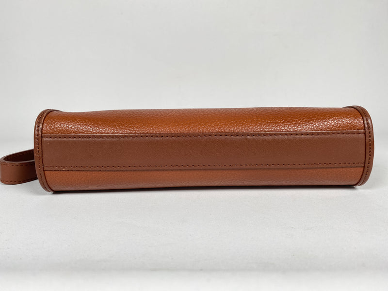 BURBERRY - TAN LEATHER NOVACHECK LINED CLUTCH