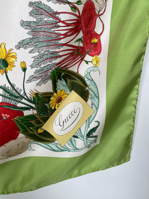 GUCCI - VINTAGE WILDFLOWERS SUMMER GARDEN SILK SCARF