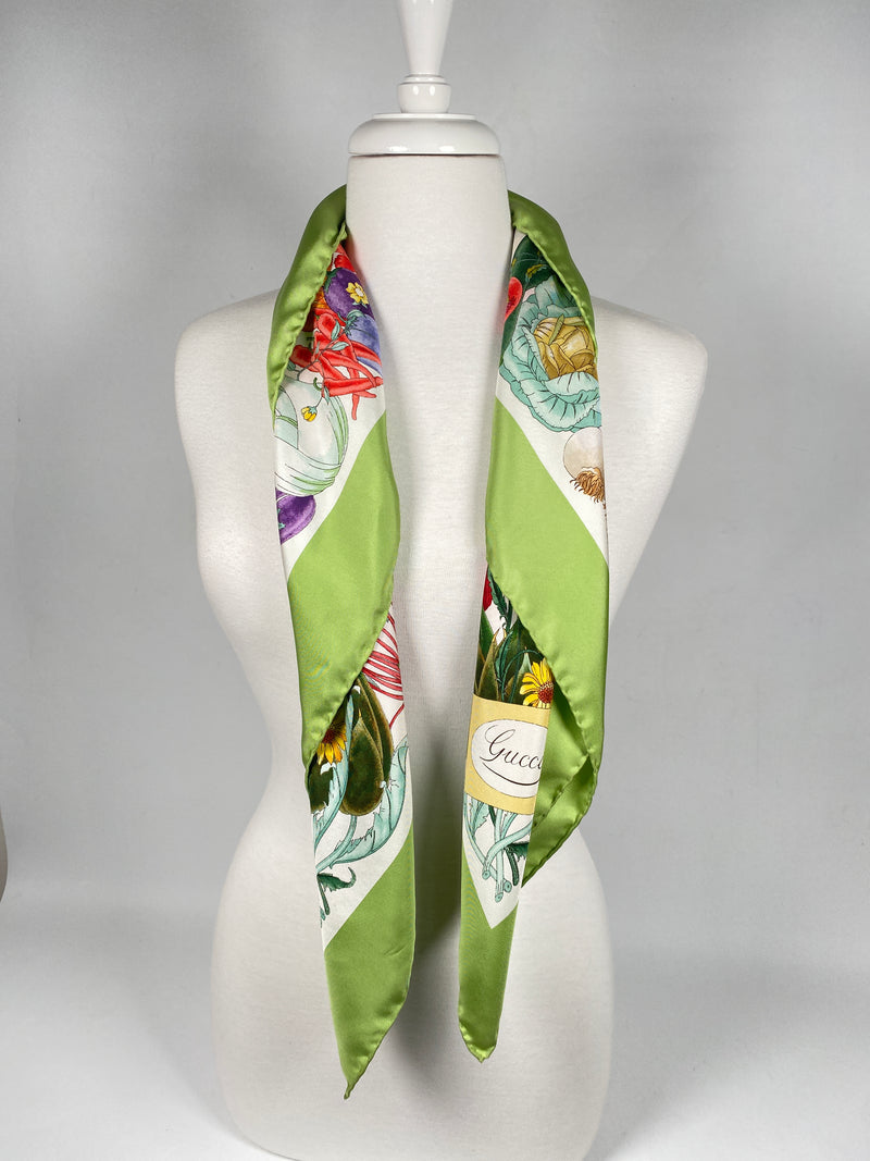 GUCCI - VINTAGE WILDFLOWERS SUMMER GARDEN SILK SCARF