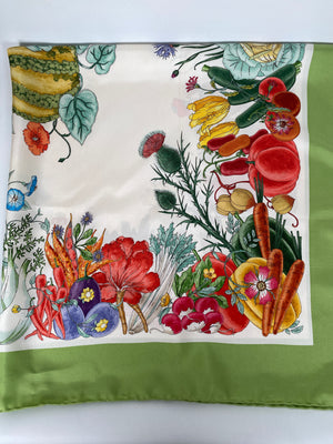 GUCCI - VINTAGE WILDFLOWERS SUMMER GARDEN SILK SCARF