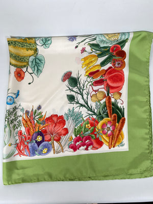 GUCCI - VINTAGE WILDFLOWERS SUMMER GARDEN SILK SCARF