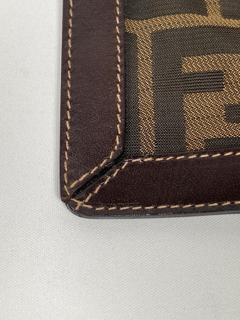 FENDI - BROWN ZUCCA CANVAS LARGE COSMETIC CASE POUCH