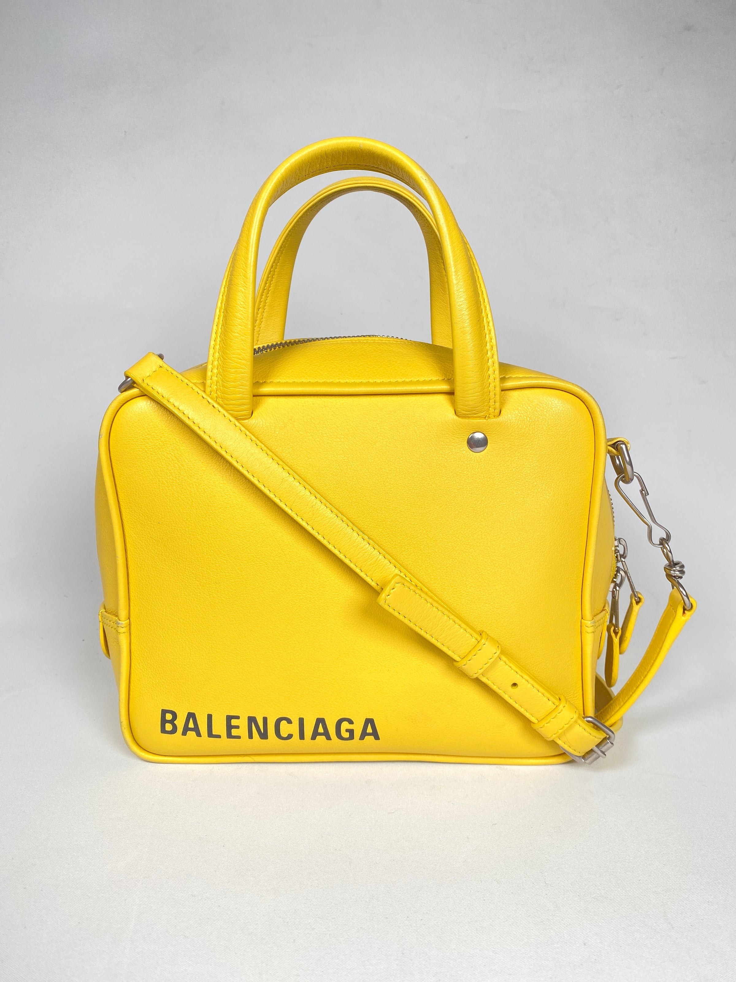 Balenciaga Yellow Floral Print Satin Giant 21 Velo Bag  Labellov  Buy and  Sell Authentic Luxury