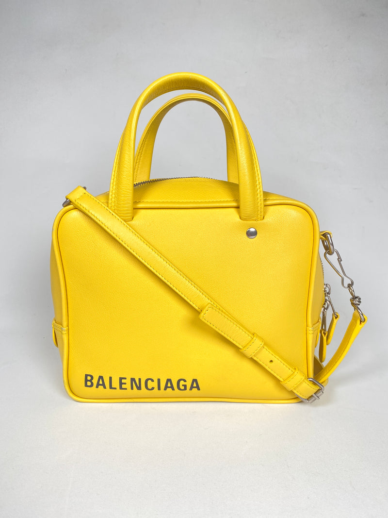 BALENCIAGA  - TRIANGLE SQUARE XS BAG IN YELLOW