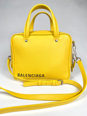 BALENCIAGA  - TRIANGLE SQUARE XS BAG IN YELLOW