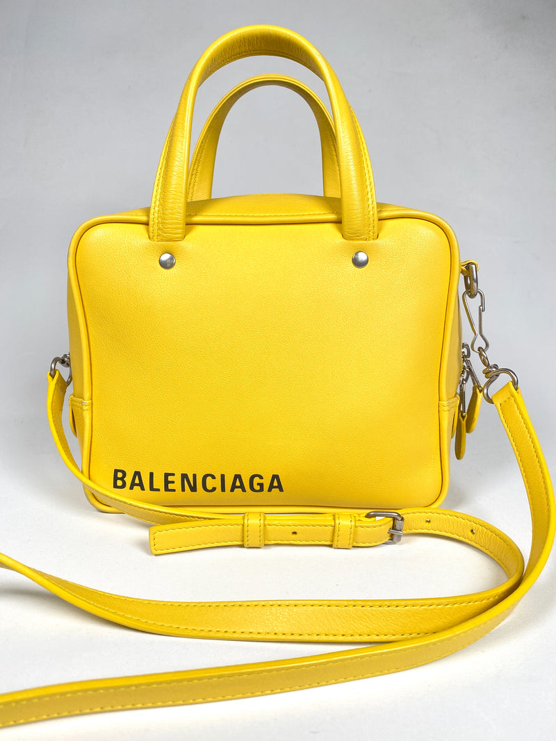 BALENCIAGA  - TRIANGLE SQUARE XS BAG IN YELLOW