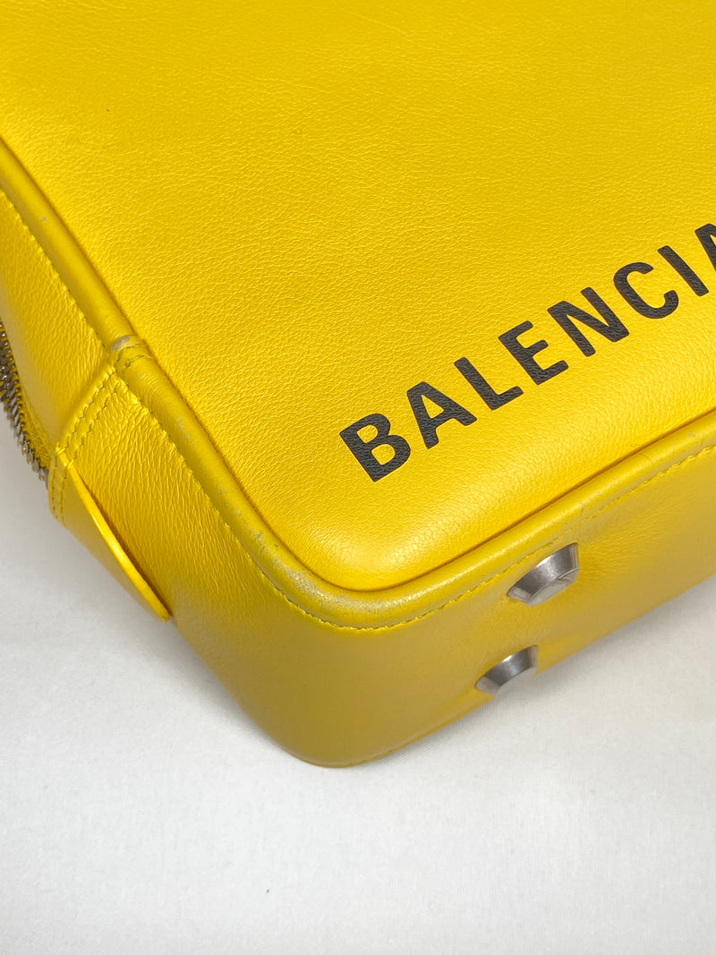 BALENCIAGA  - TRIANGLE SQUARE XS BAG IN YELLOW