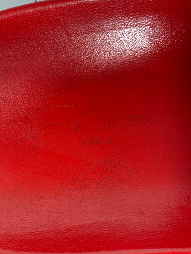 LOUIS VUITTON - BOM DIA MULES MONOGRAM & RED - SZ 38