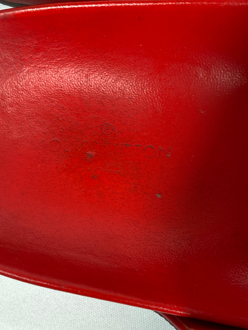LOUIS VUITTON - BOM DIA MULES MONOGRAM & RED - SZ 38