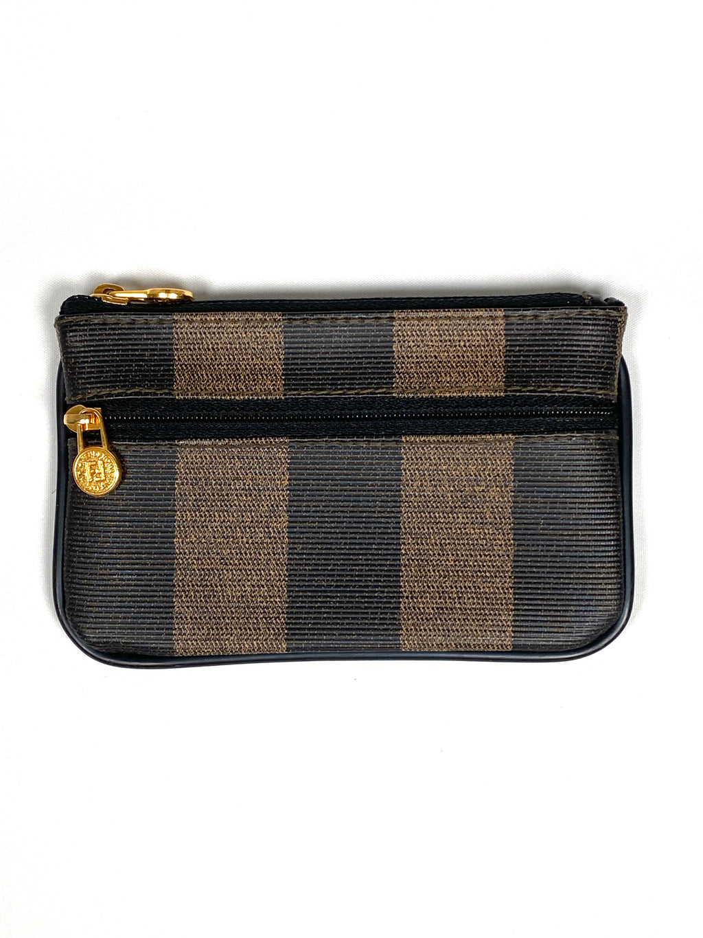 FENDI - BLACK PEQUIN CANVAS COIN PURSE