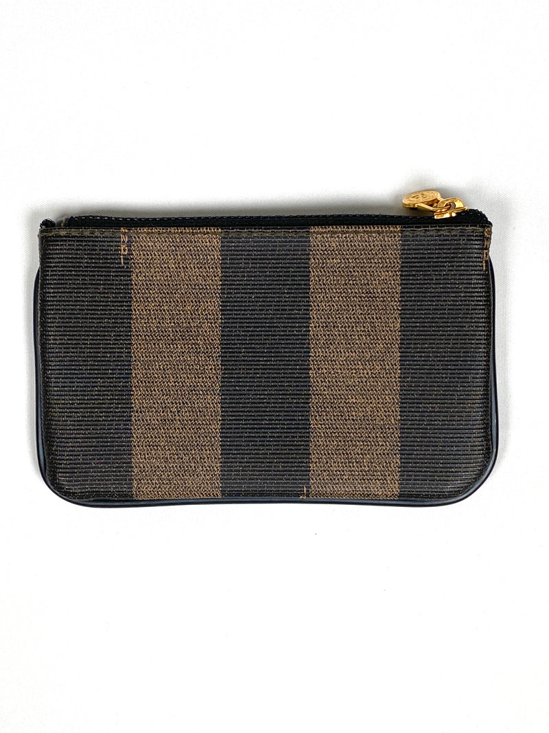 FENDI - BLACK PEQUIN CANVAS COIN PURSE