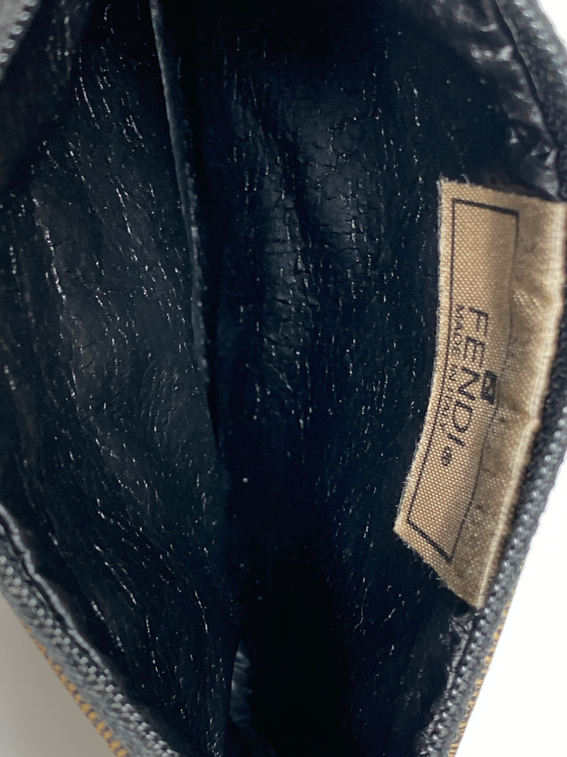 FENDI - BLACK PEQUIN CANVAS COIN PURSE