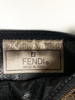 FENDI - BLACK PEQUIN CANVAS COIN PURSE