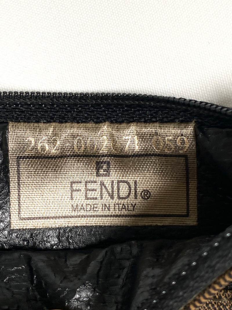 FENDI - BLACK PEQUIN CANVAS COIN PURSE