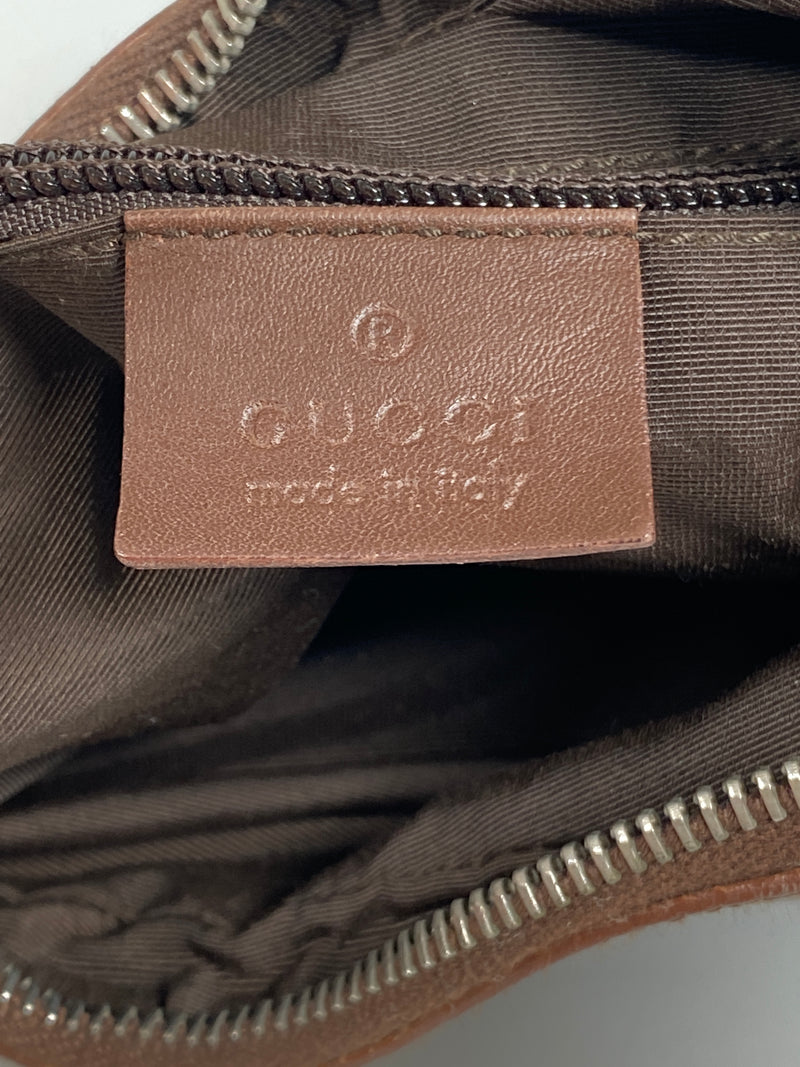 GUCCI - BEIGE GG CANVAS AND LEATHER HANDBAG