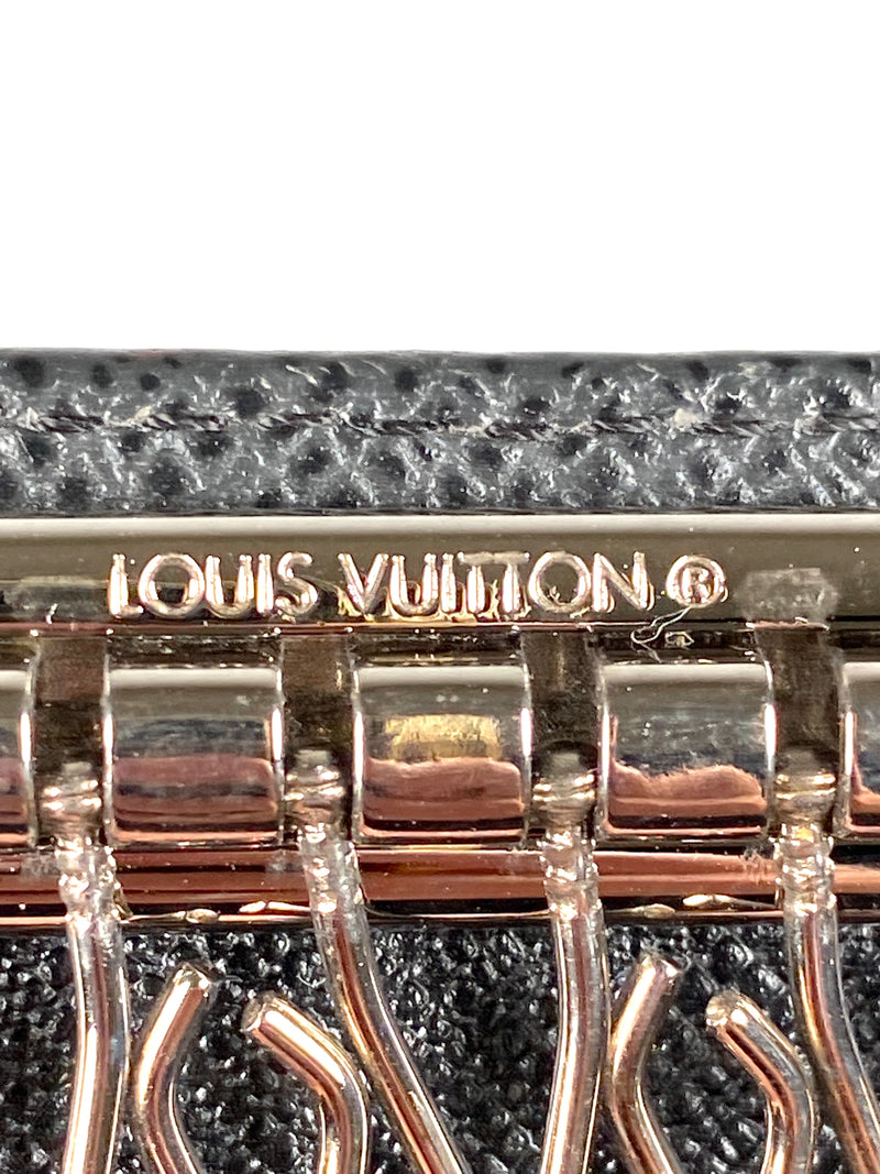 LOUIS VUITTON - BLACK TAIGA LEATHER MULTICLES 6 KEY HOLDER