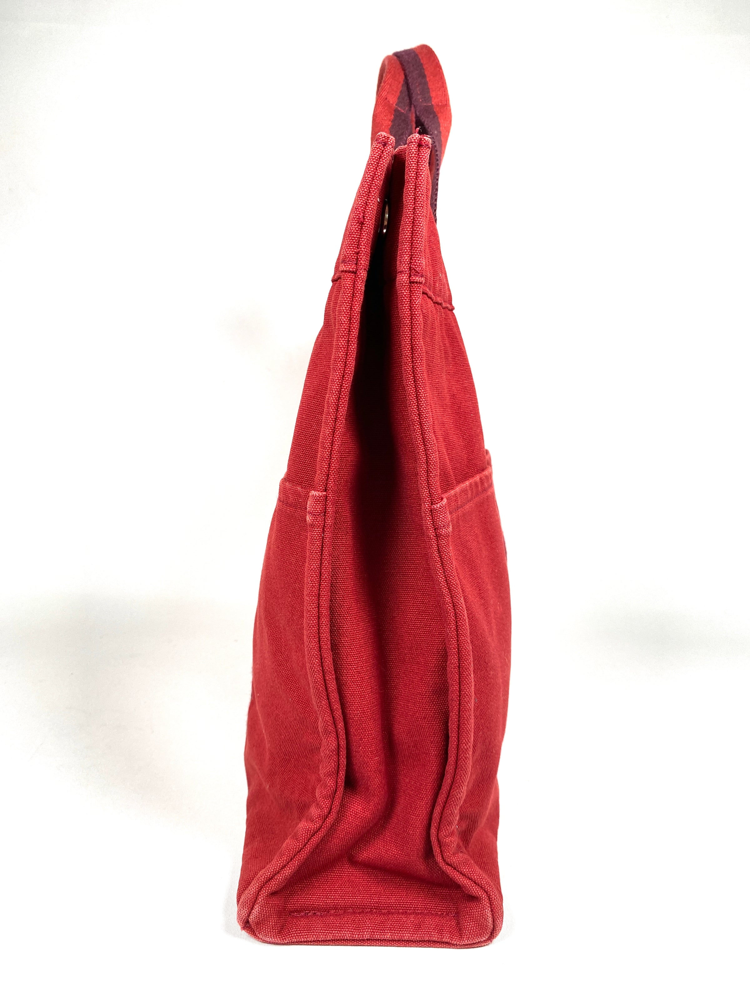 HERMES - FOURRE TOUT MM RED COTTON CANVAS TOTE – RE.LUXE AU