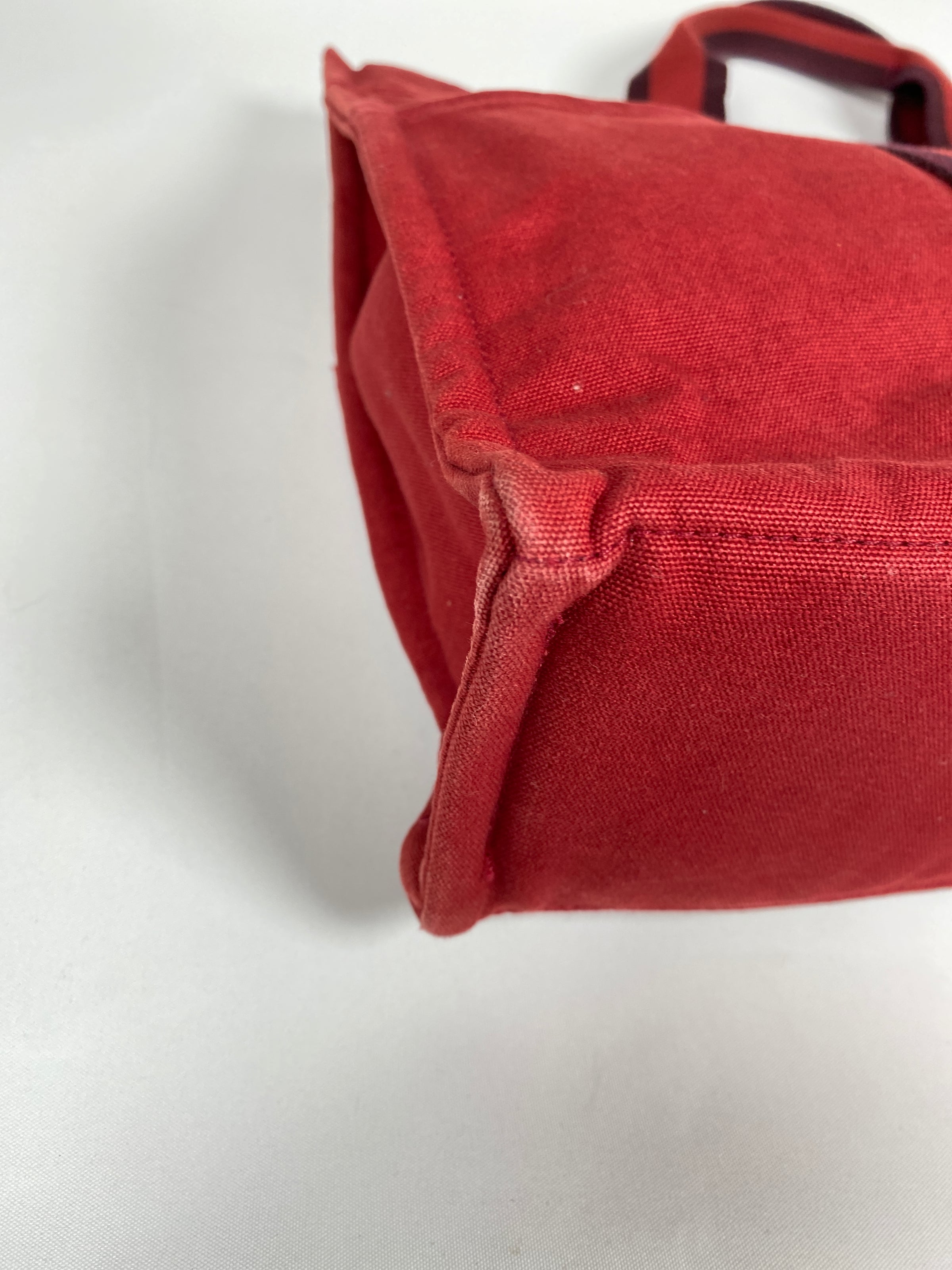Hermès Herline Red Toile Fourre Tout PM size Bag
