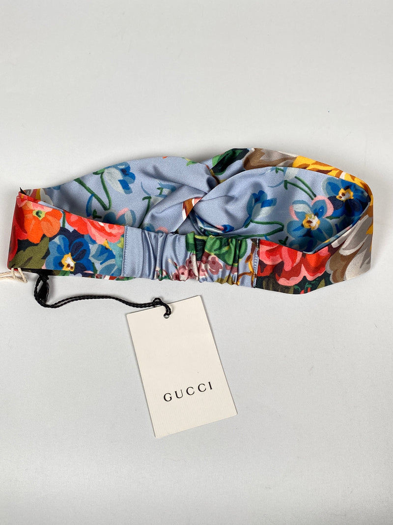 GUCCI - JOSIF FLOWER PRINT SILK HEADBAND - NEW WITH TAGS