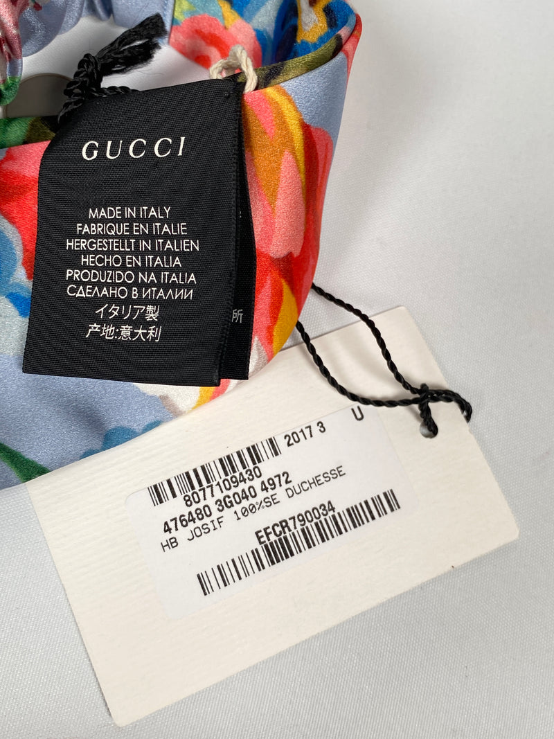 GUCCI - JOSIF FLOWER PRINT SILK HEADBAND - NEW WITH TAGS