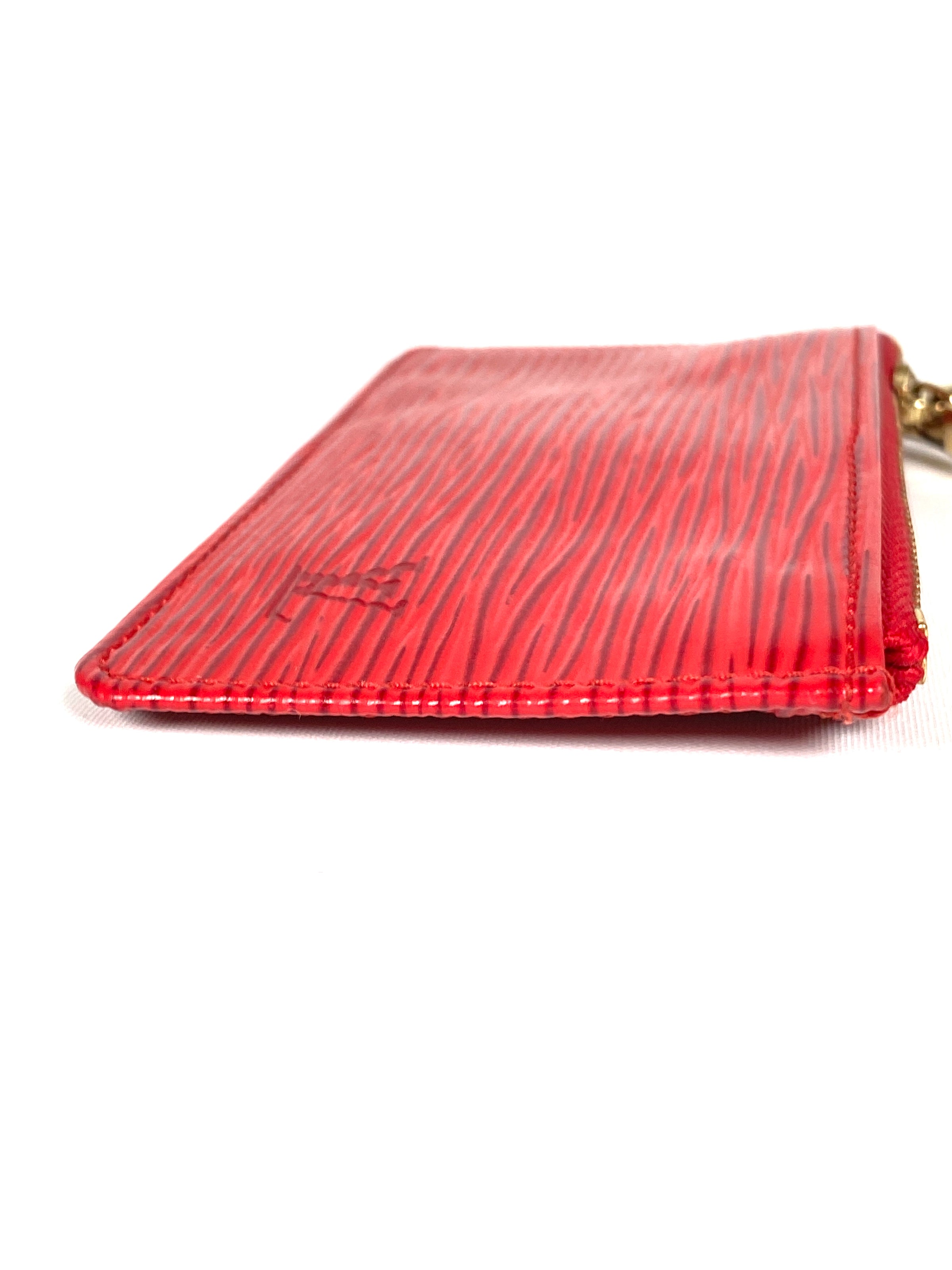 Louis Vuitton Red EPI Leather Key Pouch Pochette Cles Keychain 113lv29