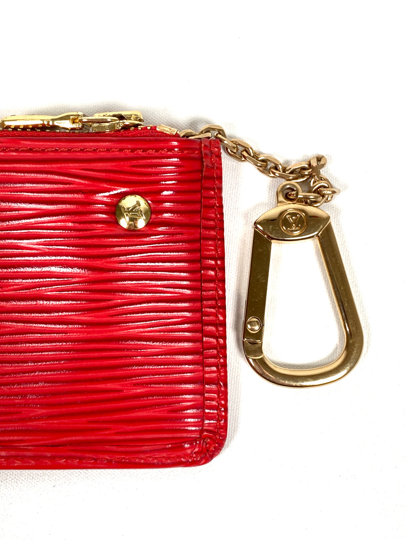 LOUIS VUITTON - ROUGE EPI LEATHER POCHETTE CLES