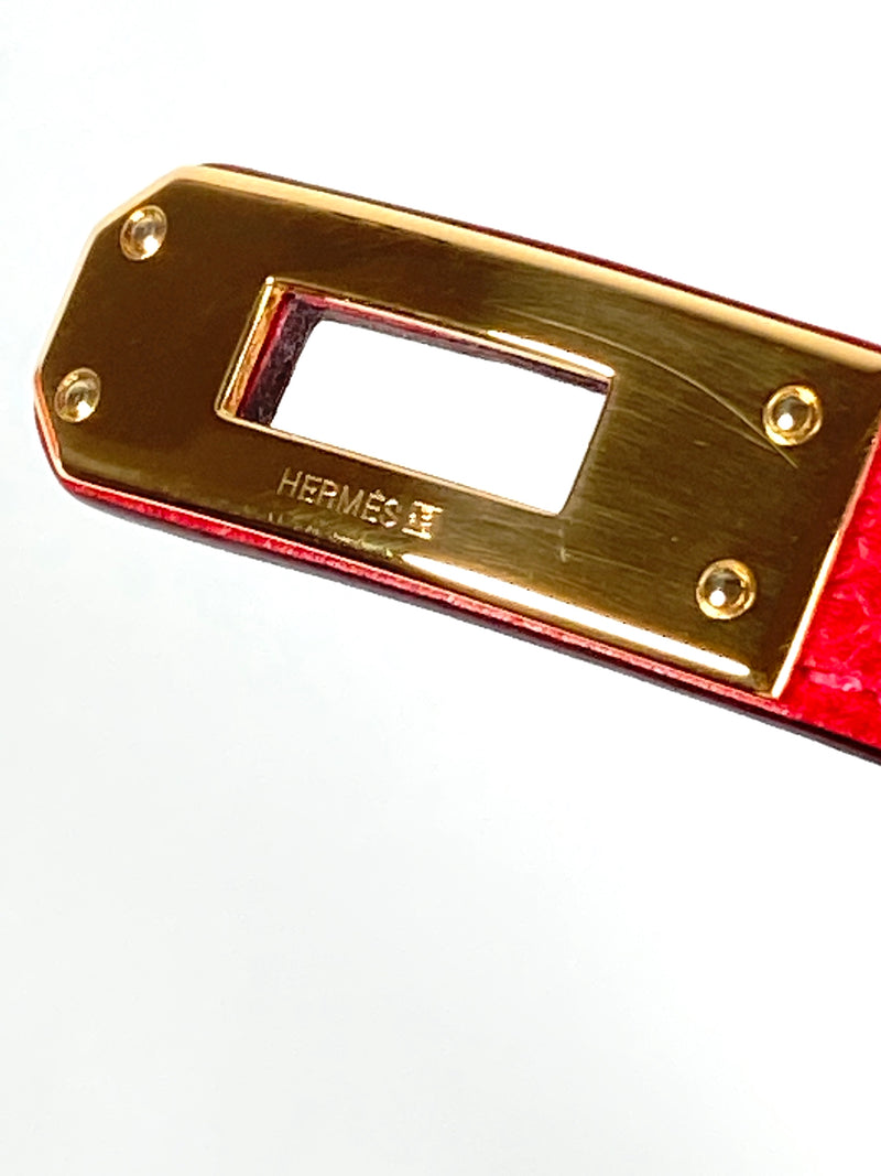 HERMES - KELLY DOUBLE TOUR BRACELET EPSOM ROUGE CASAQUE - SZ S