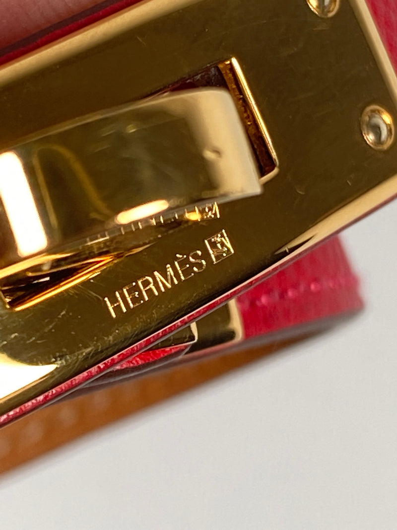 HERMES - KELLY DOUBLE TOUR BRACELET EPSOM ROUGE CASAQUE - SZ S