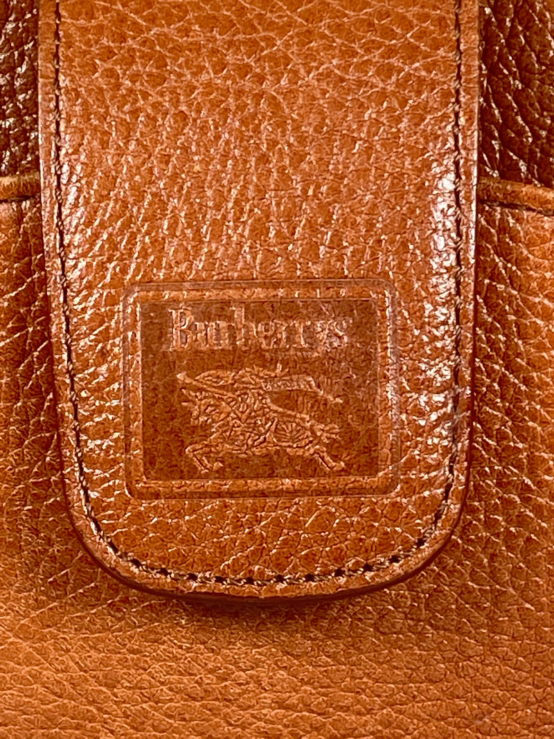 BURBERRY - TAN PEBBLED LEATHER CROSS BODY BAG - VINTAGE