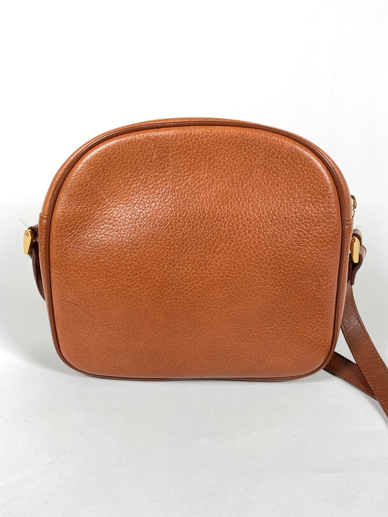 BURBERRY - TAN PEBBLED LEATHER CROSS BODY BAG - VINTAGE