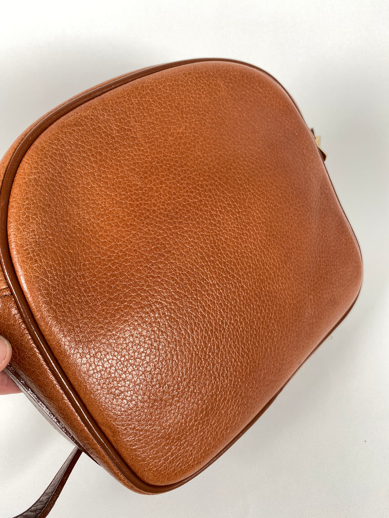 BURBERRY - TAN PEBBLED LEATHER CROSS BODY BAG - VINTAGE