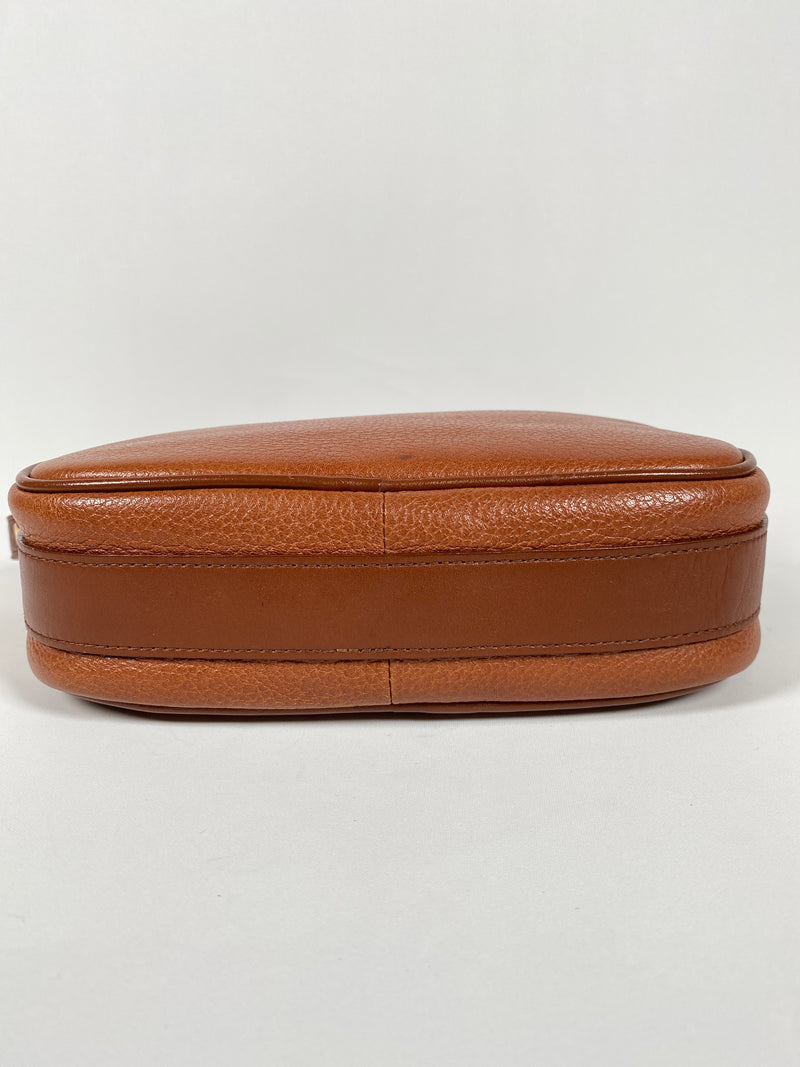BURBERRY - TAN PEBBLED LEATHER CROSS BODY BAG - VINTAGE