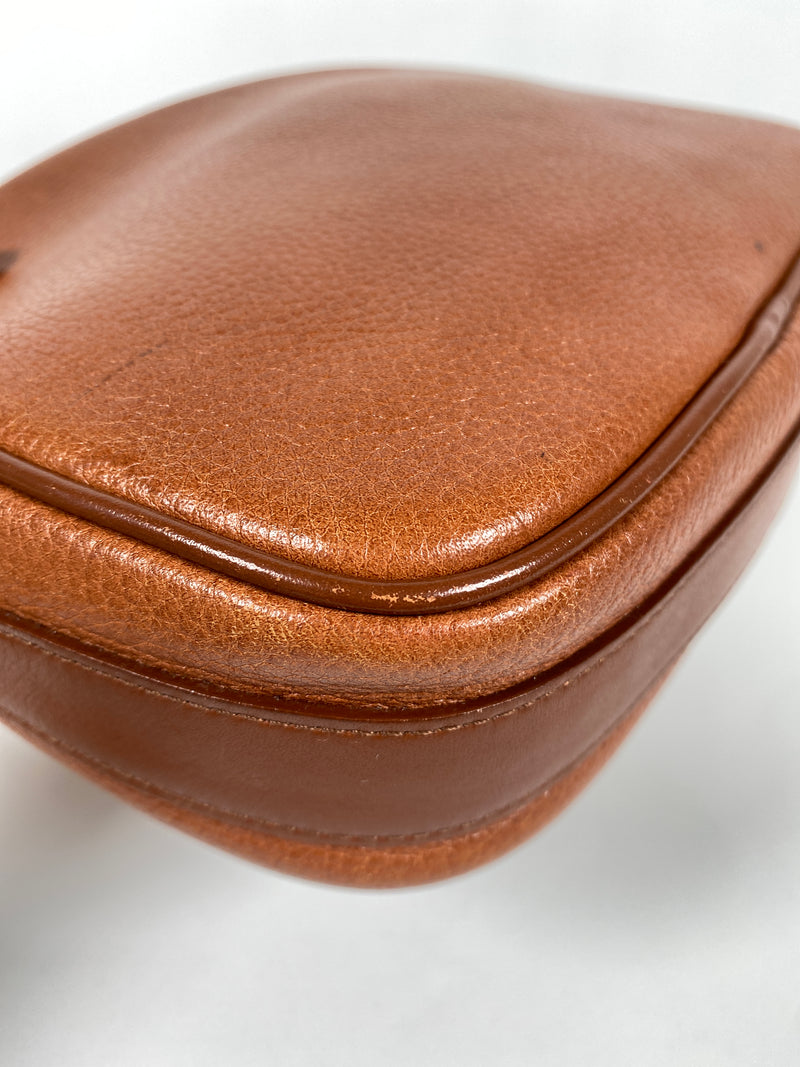 BURBERRY - TAN PEBBLED LEATHER CROSS BODY BAG - VINTAGE